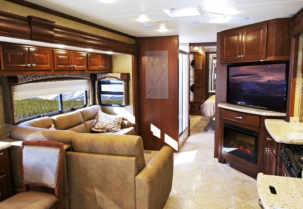 Modern Motorhome Interior seen while providing RV Inspection services